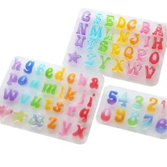 Ever garden 【3枚セット】アルファベット シリコンモールド レジン アクセサリー トレカ デコ パーツ イヤリング ピアス キーホルダー シャカシャカ シリコン モールド キャンドル アロマストーン 石膏 手作り 樹脂 粘土 シリコン型 型 キ 0