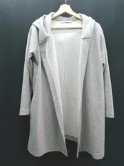 ◇ COLONY 2139 無地 フーディー シンプル ロング 長袖 カーディガン サイズFREE グレー レディース E  【1310130033670】