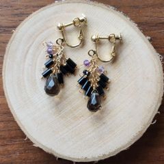ルビーとサファイアの涙 天然石イヤリング/ピアス ☆ハンドメイド