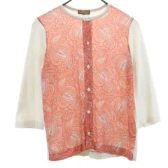 トリココムデギャルソン 2015年 日本製 フロントペイズリー 7分袖 カットソー S オレンジ系 tricot COMME des GARCONS レディース 古着 【240306】 メール便可