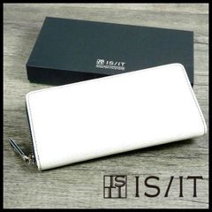 新品 即決 定価15,400円 IS/IT イズイット 長財布 黒 ラウンドジップ 牛革製 メンズ 箱付き