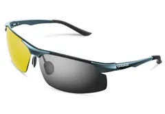 A:変色調光レンズ（昼夜兼用） [UHUKO] 調光サングラス 夜間増光 偏光サングラス [昼夜兼用/快速調光/紫外線カット/超軽量]紫外線感知 調光レンズ スポーツサングラスUV400 釣り ゴルフ 雨 曇り 雪 野球 夜間 運転 ドライブアウトドア 登山