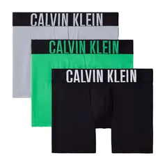 カルバンクライン：INTENSE POWER MICRO ボクサーブリーフ 3PK (ミスティグレー／ブラック／ブロッサムグリーン)