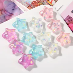 【DC031】キラキラ星型のデコパーツ ｜ アクセサリー材料 貼り付けパーツ 星あめ ホイップデコにも