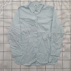 ◇ ⊂ UNIQLO ユニクロ 可愛い系 長袖 コットンシャツ サイズL ライトブルー系 レディース E  【1508250000706】