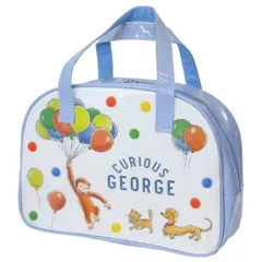 おさるのジョージ プールバッグ ボストンバッグ サックス マルヨシ ビーチバッグ サマーレジャー用品 絵本キャラクター グッズ 