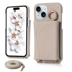 【新着商品】おしゃれ アイフォン 女性 15 プラス スマートケース シンプル iPhone iPhone 15 plus 携帯ケース 韓国 肩掛け 15 斜めがけ ストラップ 背面カードポケット付き 耐衝撃 6.7 手帳型 インチ 対応 スマホカバー ミラー