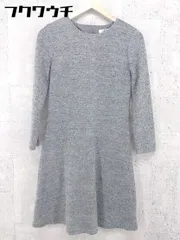 ◇ NATURAL BEAUTY BASIC ナチュラルビューティーベーシック ラメ 長袖 膝丈 ワンピース サイズM グレー レディース 【1002802468780】