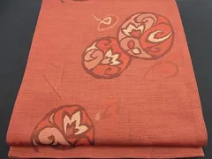 平和屋着物■六通柄袋帯　明日香　花唐草丸文　逸品　n-nr0236