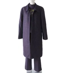 極美品◎フランス製 CHANEL シャネル 06A P16632 レディース 3ピース ツイード セットアップ コート／トップス／パンツ 紫×金 44・44・44　m13-st30306-048のサムネイル