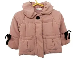 【送料無料】branshes ブランシーズ 女児 かわいい 中綿ジャケット スエード調 リボンモチーフ ピンク系 90サイズ ■L24680AWS21-210115-50（4）6/06