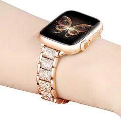 【新品】 [SIBOYL] ラグジュアリー極細バンド合うアップルウォッチ バンド レディース41mm 40mm 38mm 42mm(Series 11 10)、エレガントでレトロ、キラキラ可愛いのコンパチブルApple Watch ベルト、おしゃれ人気金属 1