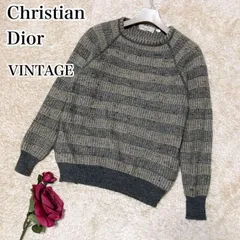 クリスチャンディオール ムッシュ ニット セーター 穴あり 状態考慮 Christian Dior Monsieur メンズ イタリア製 ポケット付 ボーダー
