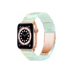 対応Apple Watch 樹脂バンド バンド ステンレス アップルウォッチ(ライトグリーン|38mm 40mm 41mm)