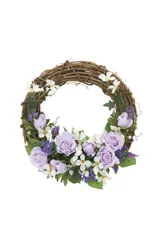 アートフラワー 造花 ルナパープルローズ〔壁掛けタイプ〕/光触媒 観葉植物 ウンベラータ フェイクグリーン 花 胡蝶蘭 開店祝い 開業祝い 誕生祝い 造花 アートフレーム おしゃれ 飾る Mサイズ