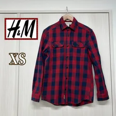 Ｈ＆M　チェックシャツ長袖（レッド・ネイビー）ＸＳ