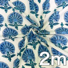 【商用可・2m】インド産 ハンドブロックプリント生地 NHB202