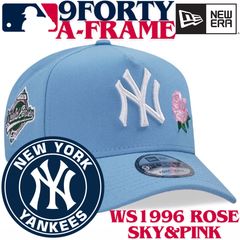 海外限定】 ヤンキース 9FORTY スカイブルー&ピンクローズ キャップ ②
