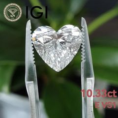 10.33ct E VS1 Heart Cut ラボグロウンダイヤモンド ルース ハートカット ファンシーシェイプ IGI鑑定書付き オーダーメイド セッティング シンプルデザイン リング作成 ネックレス作成 刻印 爪留め