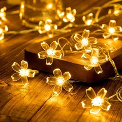 【特価商品】6M40個 LEDライト ワイヤーライト 防水 クリスマスオーナメント 電池式 結婚式 可愛くて小さなボール 誕生日 イルミネーションライト キャンプ用 フェアリーライト電飾led パーティー電飾 GOODCHI (桜の花)