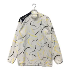 中古 メンズ ルコック le coq 長袖シャツ M ホワイト モックネック 総柄