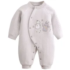 【迅速発送】miniGray 長袖カバーオール ベビー服 綿 新生児服 前開きタイプ かわいい 新生児 女の子 赤ちゃん服 ロンパース 出産祝い プレゼント カブス図案 0-12ヶ月 59-80cm