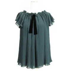 エンポリオアルマーニ EMPORIO ARMANI ブラウス カットソー 半袖 プリーツ 38 グリーン 231124E ■RFのサムネイル