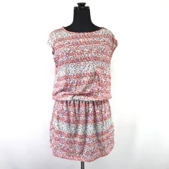 ポルトガル製★ザラ/ZARA TRAFALUC★フレンチスリーブ/ワンピース【レディースM/マルチカラー/総柄】ウエストゴム/Tops/Shirts◆sBH943<sale>