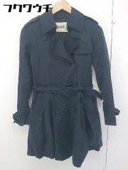 ■ ◎ ROPE' ロペ ベルト付 長袖 トレンチ コート サイズ36 ネイビー レディース  【中古】 【1112040000922】