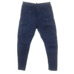 【新品】ディースクエアード DSQUARED2 ダメージ＆リペア加工 コットン カーゴパンツ ネイビー【サイズ42】【メンズ】のサムネイル
