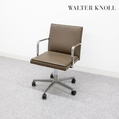 【中古品】Walter Knoll ウォルターノル GEORGE ジョージ オフィス キャスター アーム チェア レザー ライトブラウン イーオス 定価26万