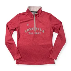 FILA GOLF フィラ ゴルフ 裏起毛 ハイネック ハーフジップ トレーナー シャツ サイズ L /ピンク系/レディース