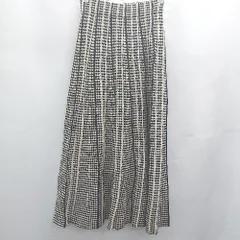 ◇ ⊇ GRL グレイル ロング 幾何学柄フレアロングニットスカート サイズM ベージュ ブラック レディース E  【1505290027373】