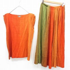 イッセイミヤケ ISSEY MIYAKE セットアップ スカートスーツ シャツ ブラウス スリーブレス スカート [a961222]