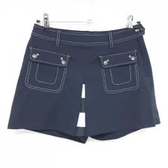 【美品】トミーヒルフィガー キュロットスカート ネイビー×白 一部ボーダー ステッチ レディース M ゴルフウェア Tommy Hilfiger Golf