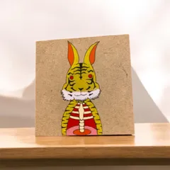 陶器　置物　オルゴール　Funky Rabbit ファンキーラビット　うさぎ funky rabbit うさぎオルゴール 箱あり 陶器製 アンティーク小物