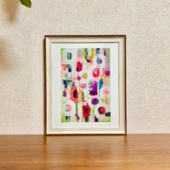 手書き油絵 幸福の木 額付 肉筆絵画 インテリア 油彩画 金運 開運