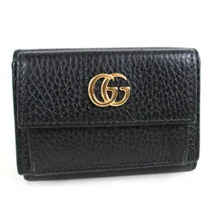 グッチ GGマーモント　ミニ財布 二つ折り財布　黒 GG GUCCI 美品　r0