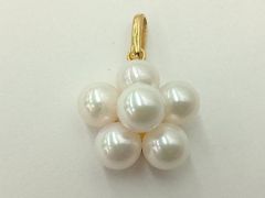 淡水パール】K18 ネックレストップ パール6粒2.5g - メルカリ