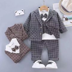 入学式 スーツ 男の子 3点セット ゆったり 子供スーツ キッズ 通学制服 入園 男の子 カジュアルスーツ 男の子スーツ 子どもスーツ キッズセットアップ 受験 通学制服 フォーマル 子供服 卒園式 卒業式 七五三 KSFD018(2色80-110)
