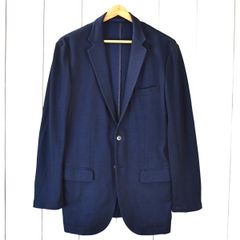 5TF007】GREEN LABEL RELAXING アローズ コットン混 2つボタン シングル ジャケット L ダークネイビー 袖口2つ釦 3222-139-2393【中古】【メンズビジネス】202506