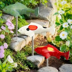 ガーデンステーク ガーデンピック 鯉 コイ 3匹セット カラフル オシャレ ガーデニング ガーデン 装飾 庭 屋外 プランター インテリア ギフ