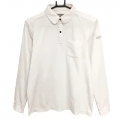 【美品】スリクソンバイデサント 長袖ポロシャツ 白 スナップボタン 丸襟 胸ポケット付 レディース L ゴルフウェア SRIXON