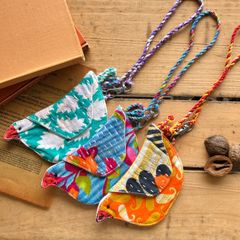 ハンドメイド カードケース Peopletree 鳥モチーフ Suica 小物入れ ギフト