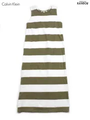 アメリカ古着CALVIN KLEINカルバンクラインノースリーブワンピース白茶