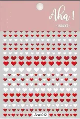 ハート　ネイル　シール　デコ　アート　パーツ　レジン　ステッカー レッド ホワイト 赤 白 バレンタイン アート デコ セルフネイル ジェルネイル