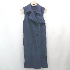◇ ⊂ UNIQLO ユニクロ 2023AW JW ANDERSON ノースリーブ 膝下丈 ワンピース サイズS ネイビー系 レディース E  【1507080011111】