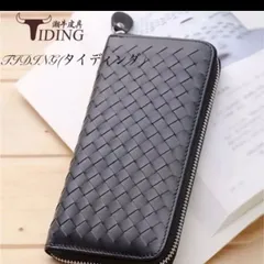 新品メンズ レディース　男女兼用　牛革　レザー革財布　長財布　ブラック