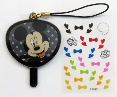【中古】ストラップ ミッキーマウス 「ミッキー＆フレンズ シークレットストラップ シール付き うちわ」 ディズニーストア限定