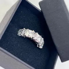 K【ヴィンテージ】Swarovski スワロフスキー シルバー フープ イヤリング おしゃれ 高級感 大人コーデ シンプル モノトーン セレブ ダイアモンド ダイヤ 石付き